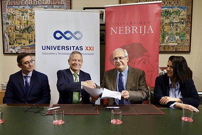 Foto de Acuerdo de colaboración entre UNIVERSITAS XXI y la Fundación Antonio de Nebrija para
							potenciar la innovación tecnológica